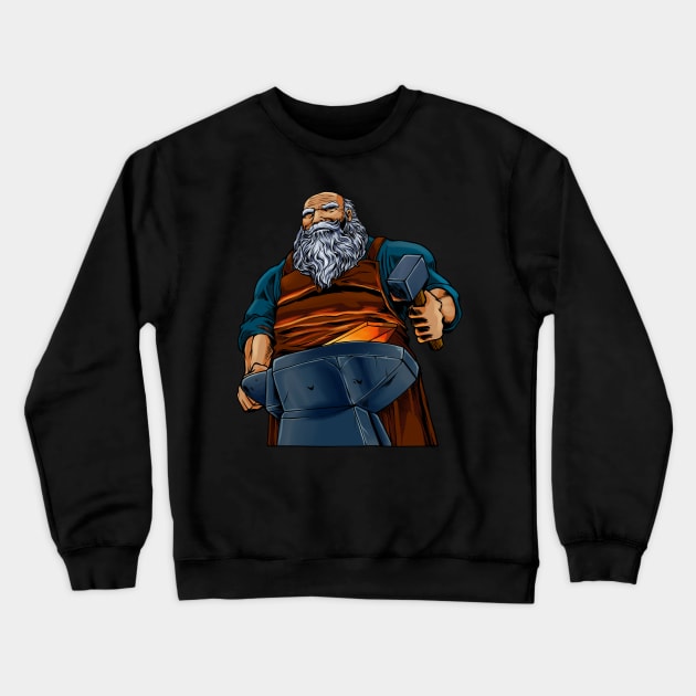 Blacksmith with hammer and anvil - Weaponsmith Crewneck Sweatshirt by Modern Medieval Design